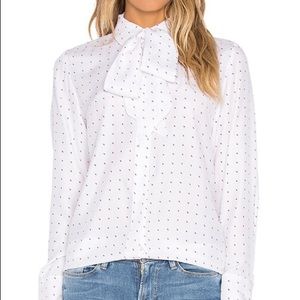 FRAME Denim Blouse in Blanc Dot